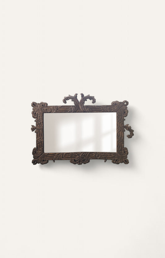 Ethereal grace carved mirror