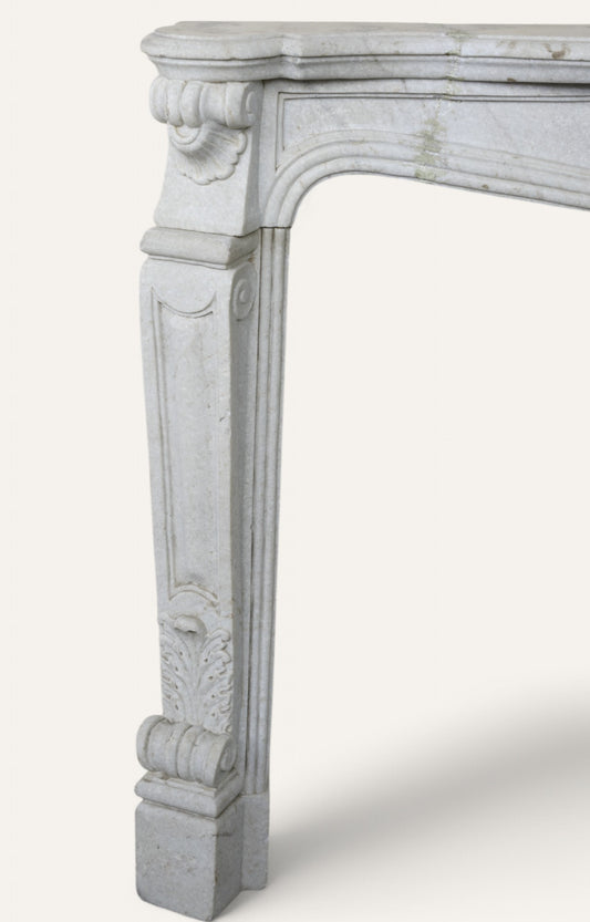 Floral Carved Marble Fireplace