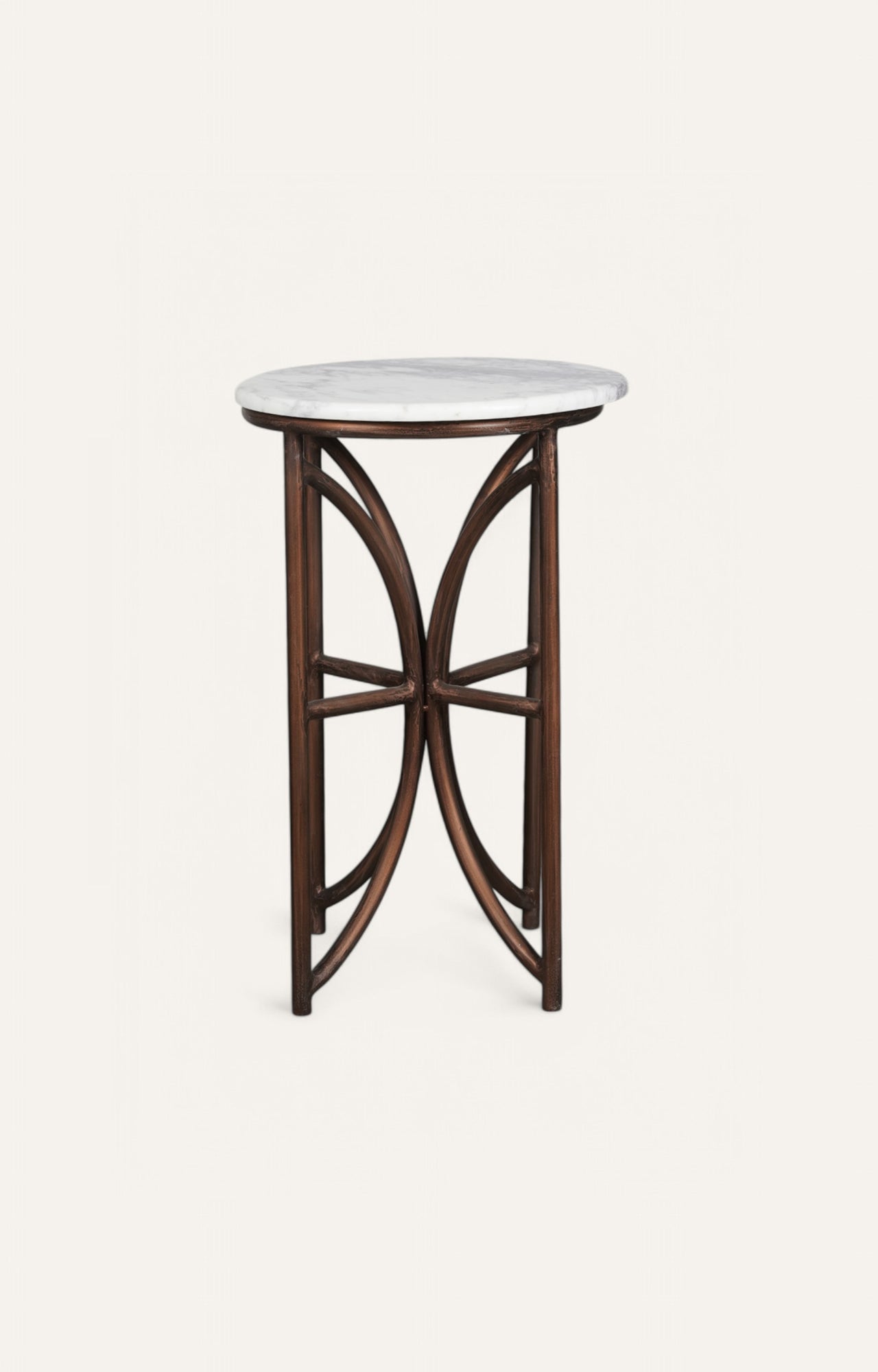 Round Accent Table with Metal Base