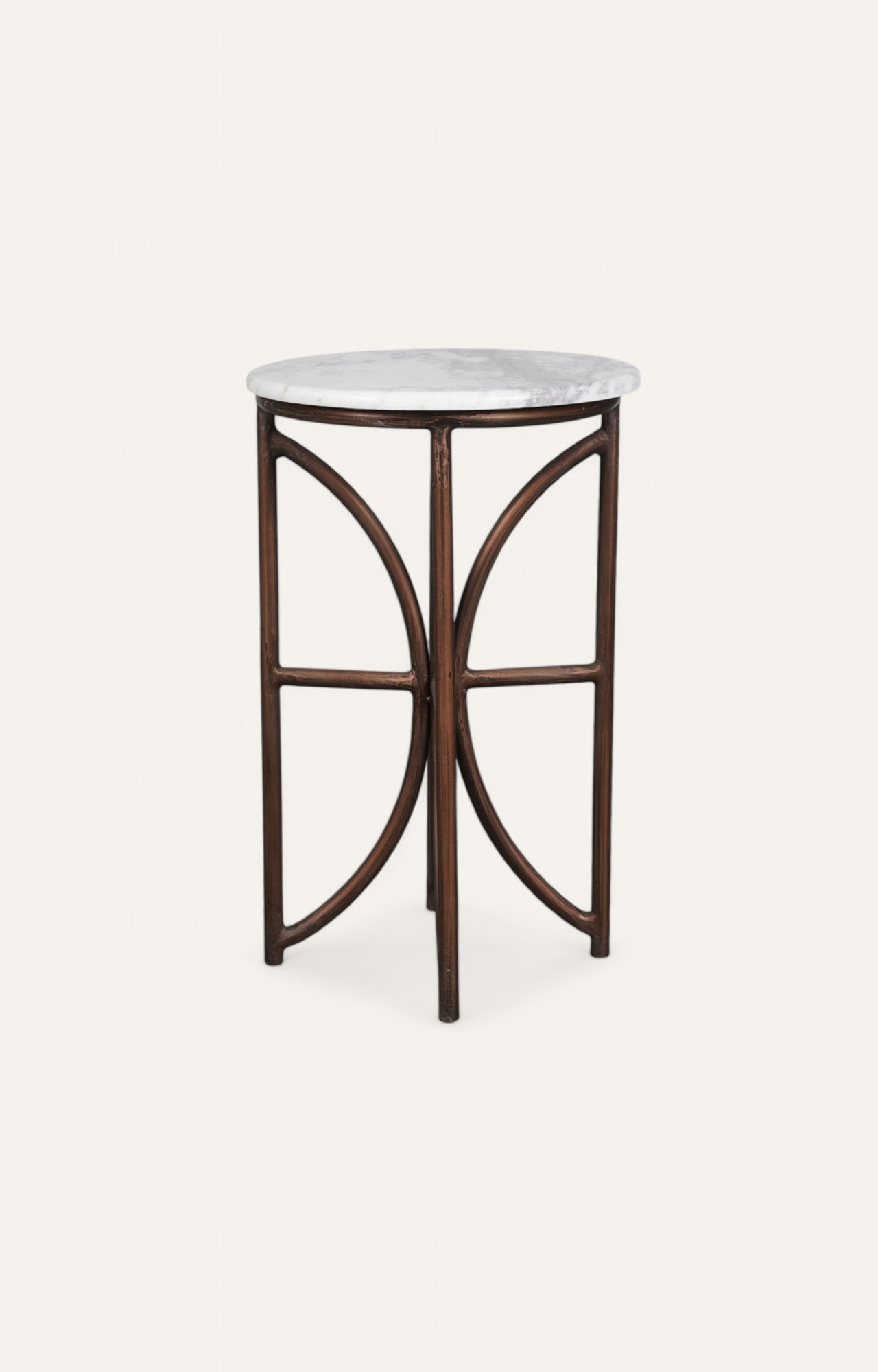 Round Accent Table with Metal Base