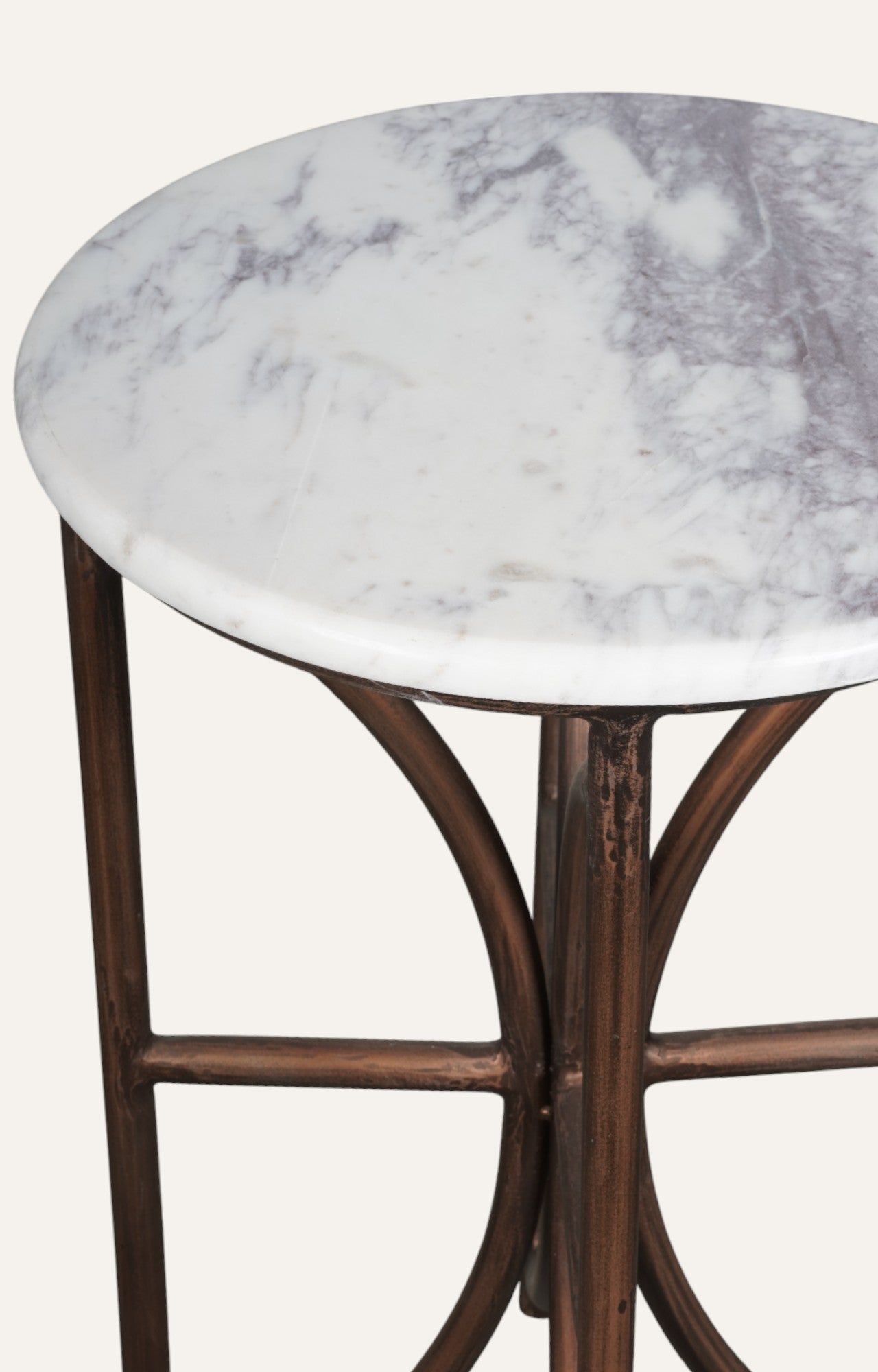 Round Accent Table with Metal Base