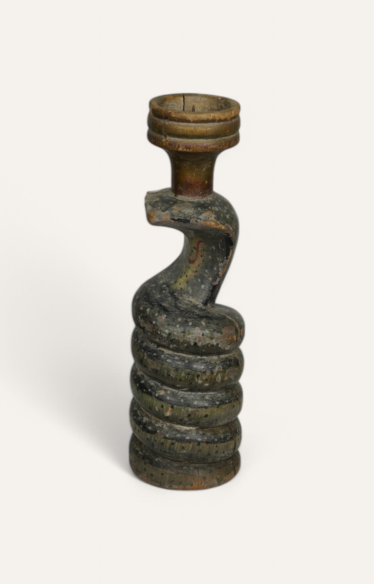 Mystic Wooden Spiral Vintage Candle Stand