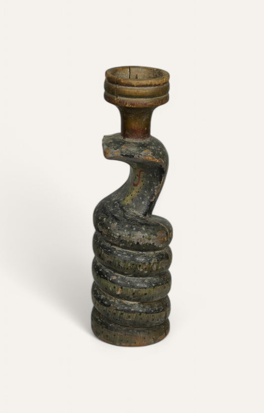 Mystic Wooden Spiral Vintage Candle Stand