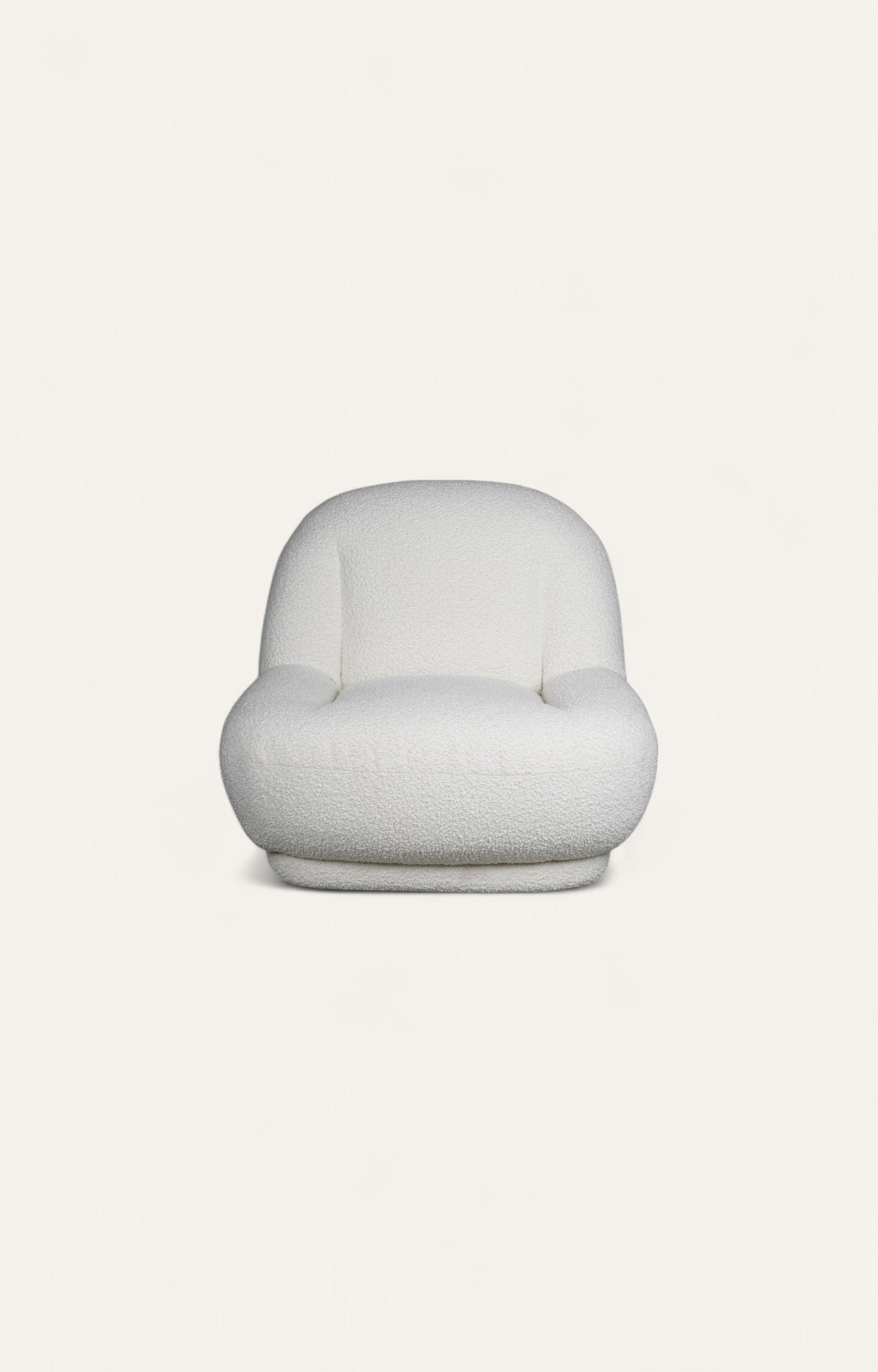 Oversized Breeze Bouclé Lounge Chair in Cloud White