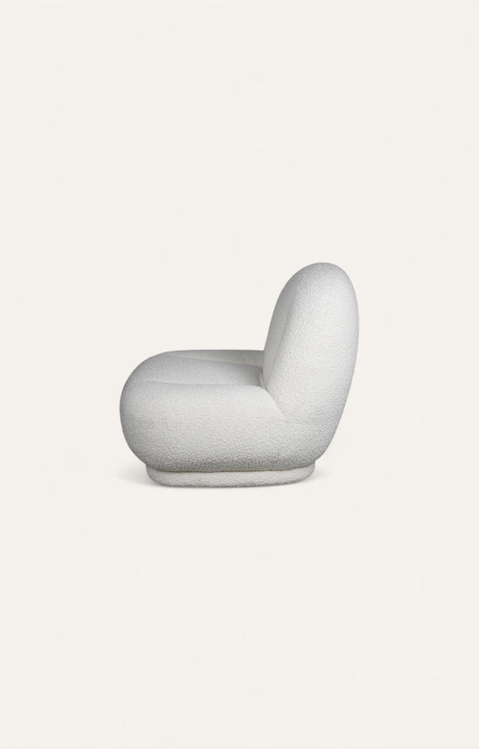Oversized Breeze Bouclé Lounge Chair in Cloud White