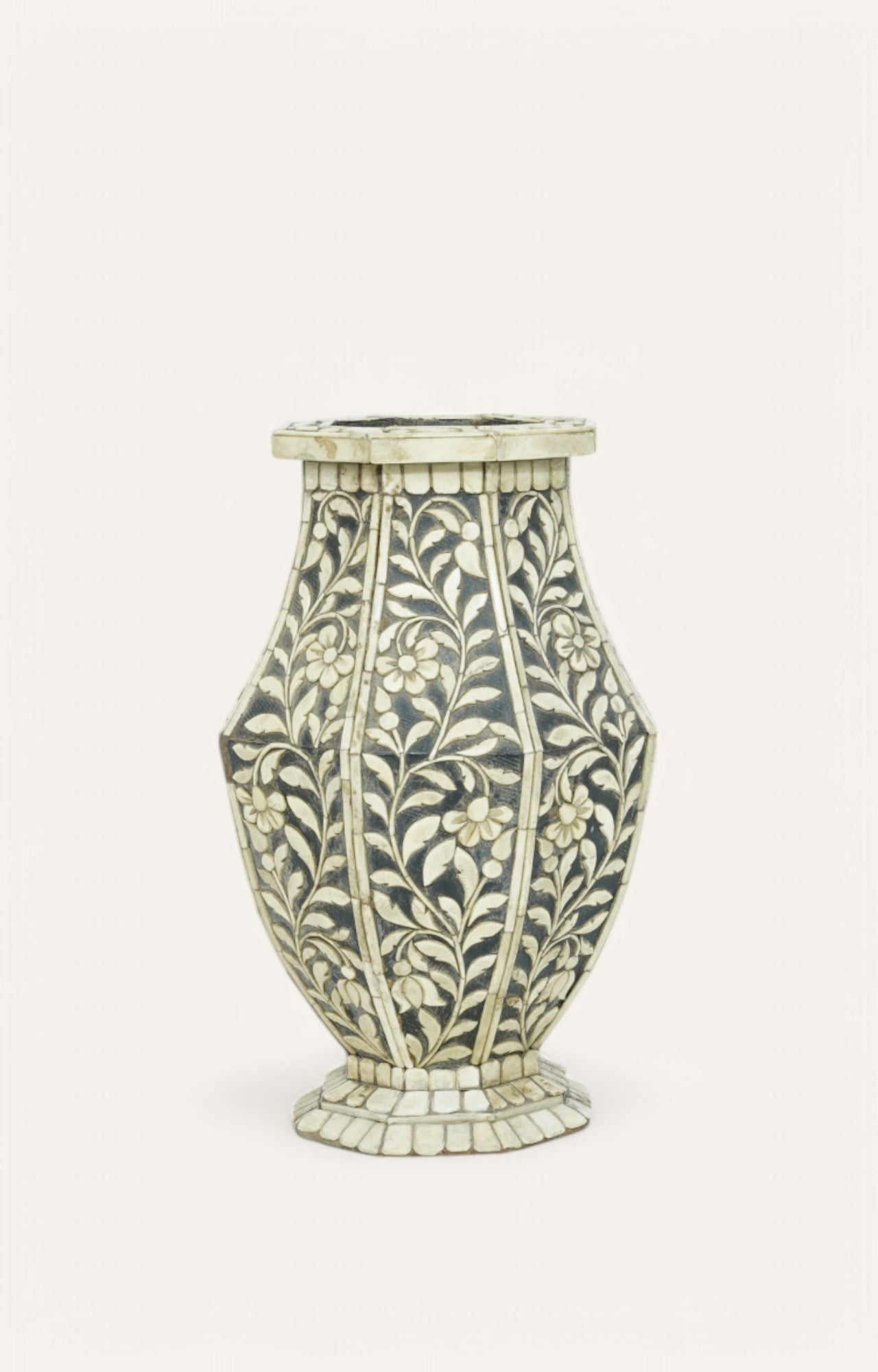 Bone Inlay Floral Vase