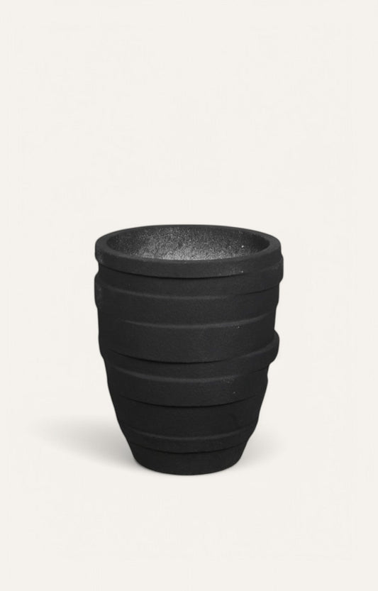 Layered Black Planter - Small