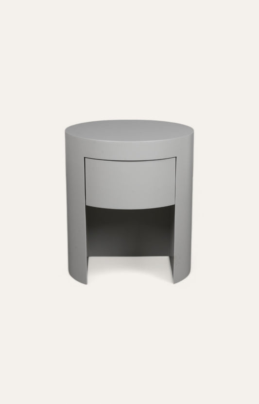 Minimal Bedside Table in White Matte Finish