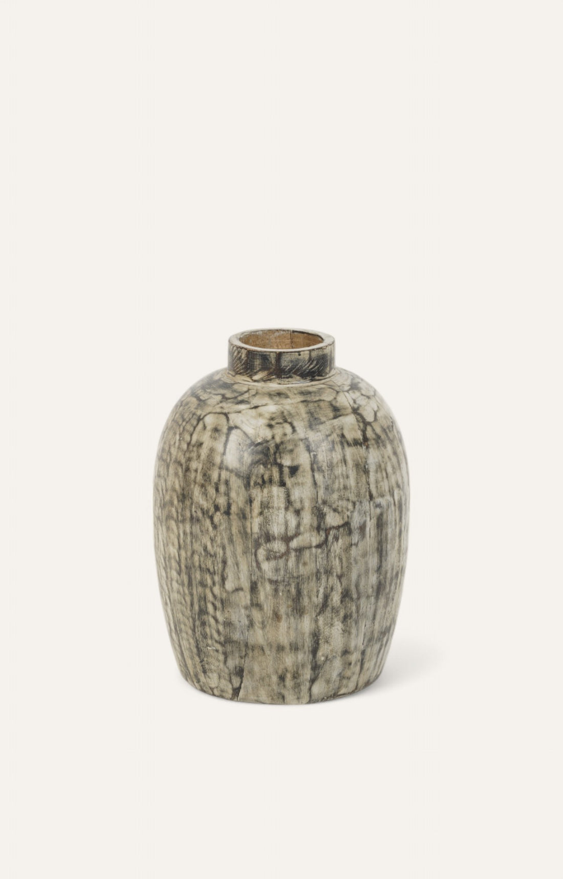 Vintage Finish Wooden Decorative vase Set of 2