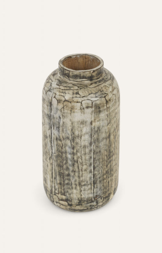 Vintage Finish Wooden Decorative vase Set of 2