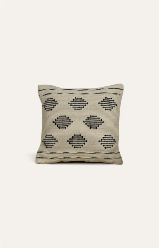 Cotton Dhurrie Cushion with Embroidered Detailing