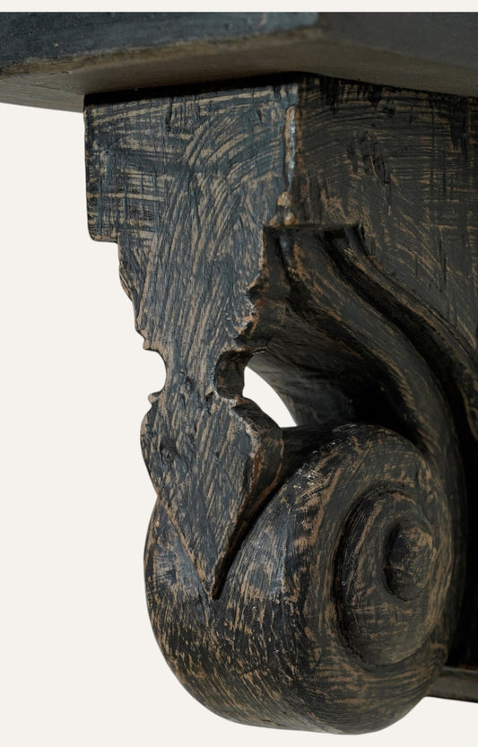 Vintage Wooden Hand Carved Wall Bracket