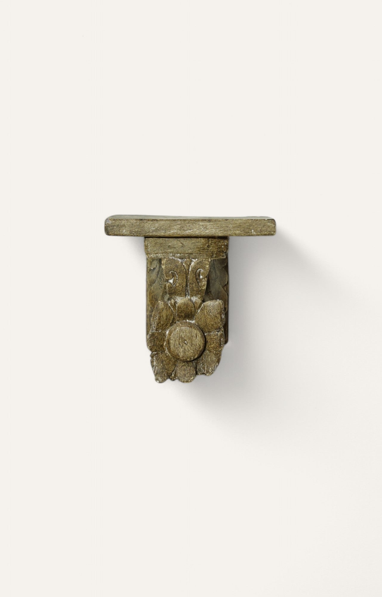 Vintage  Wooden Floral Carved Wall Bracket