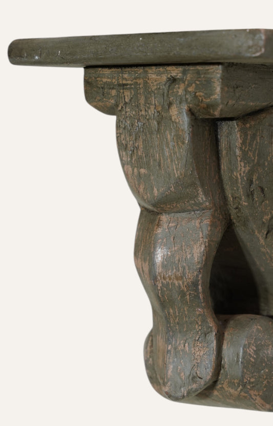 Vintage Wooden Hand Carved Wall Brackets