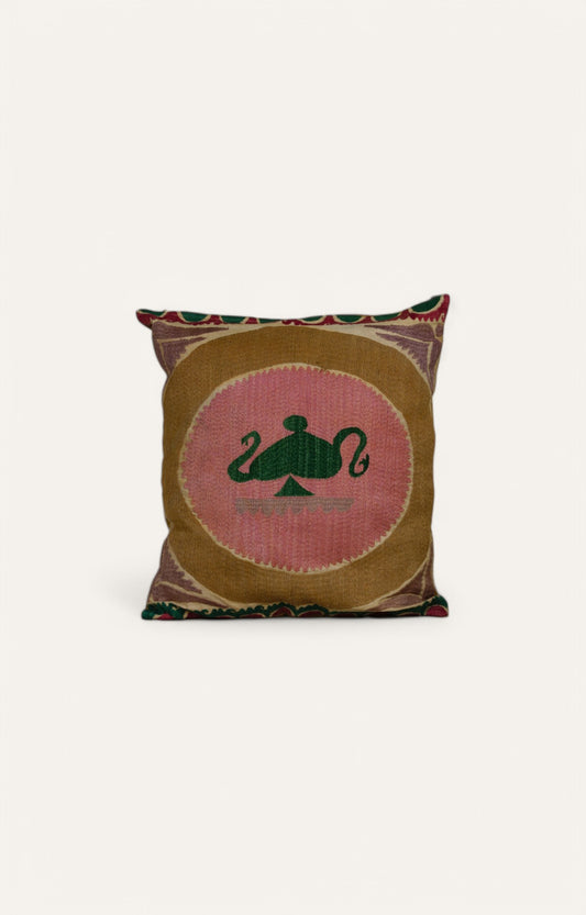 Embroidered Cushion with Classic Motif