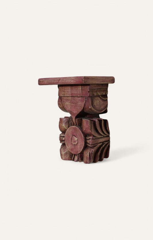 Vintage Wooden Hand Carved Wall Bracket