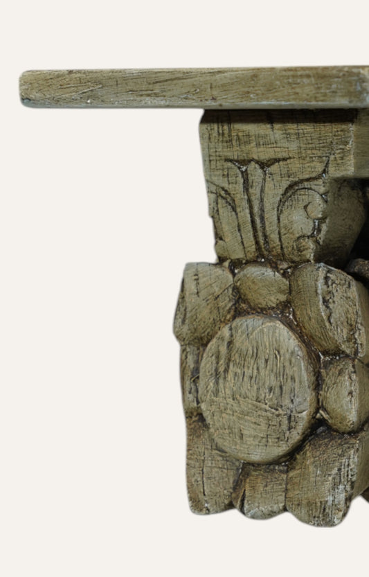 Vintage Wooden Shelf  Carved Floral Wall Brackets