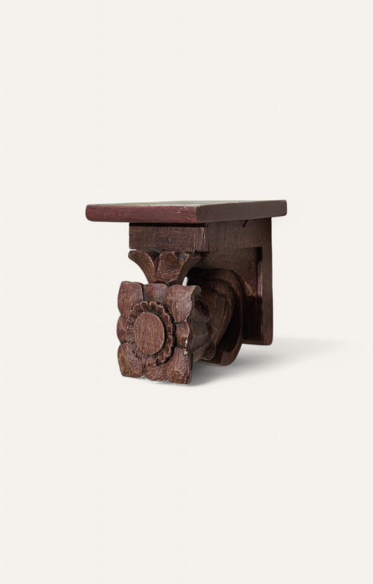 Rustic Aged Hand-carved Wall Bracket