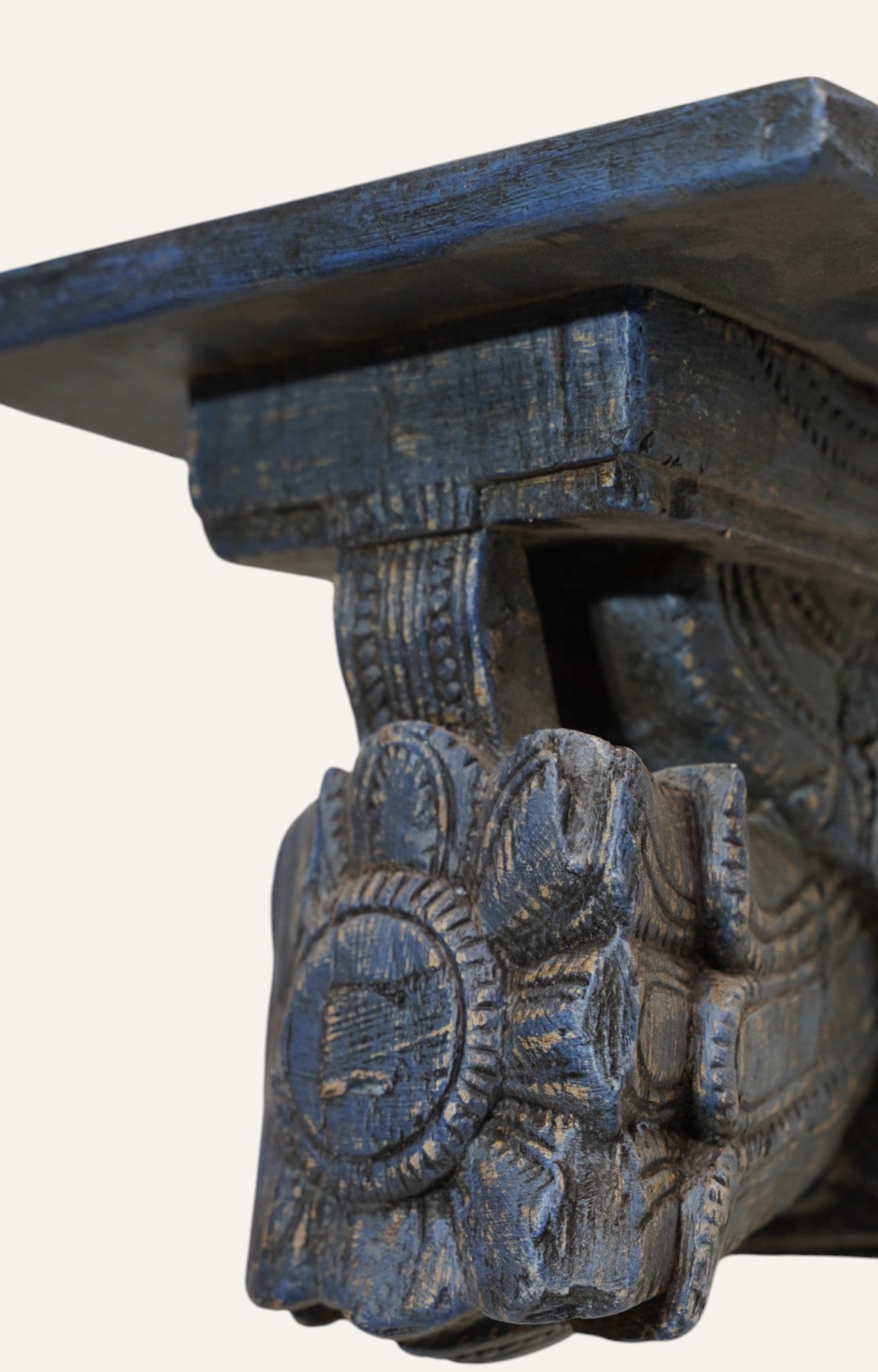 Vintage Wooden Carved Floral Wall Brackets