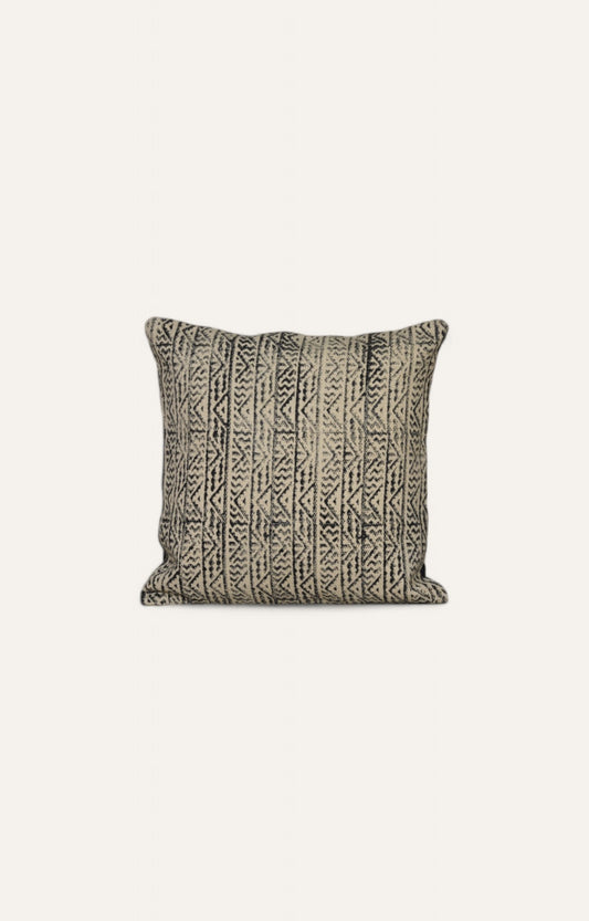 Intricate Patterned Black and White Cushion