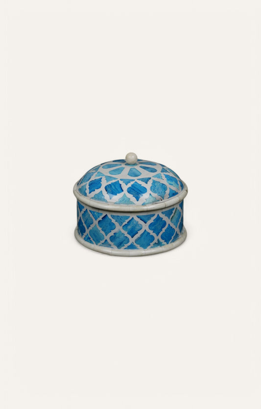 Mosaic Blue Bone Cladded Wooden Box