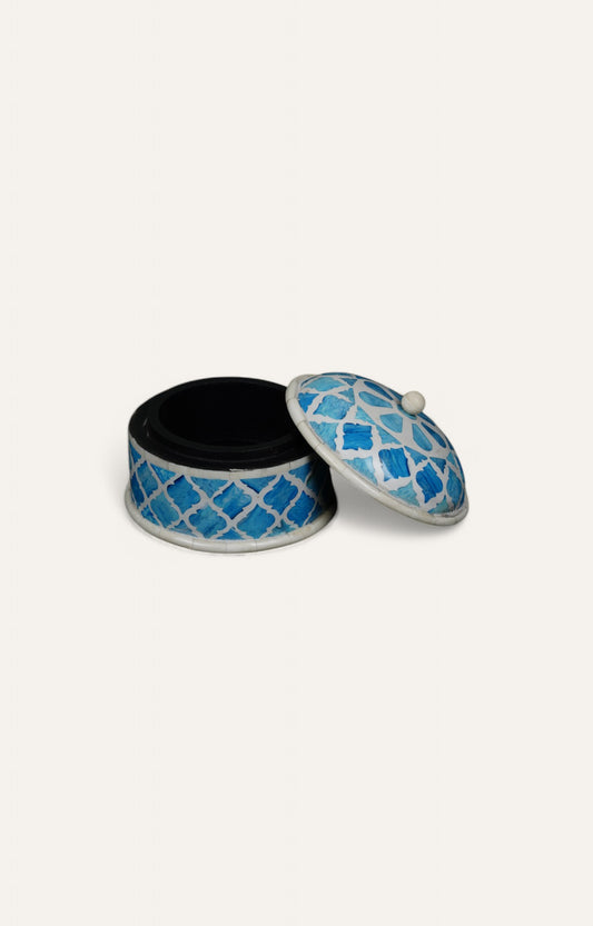 Mosaic Blue Bone Cladded Wooden Box