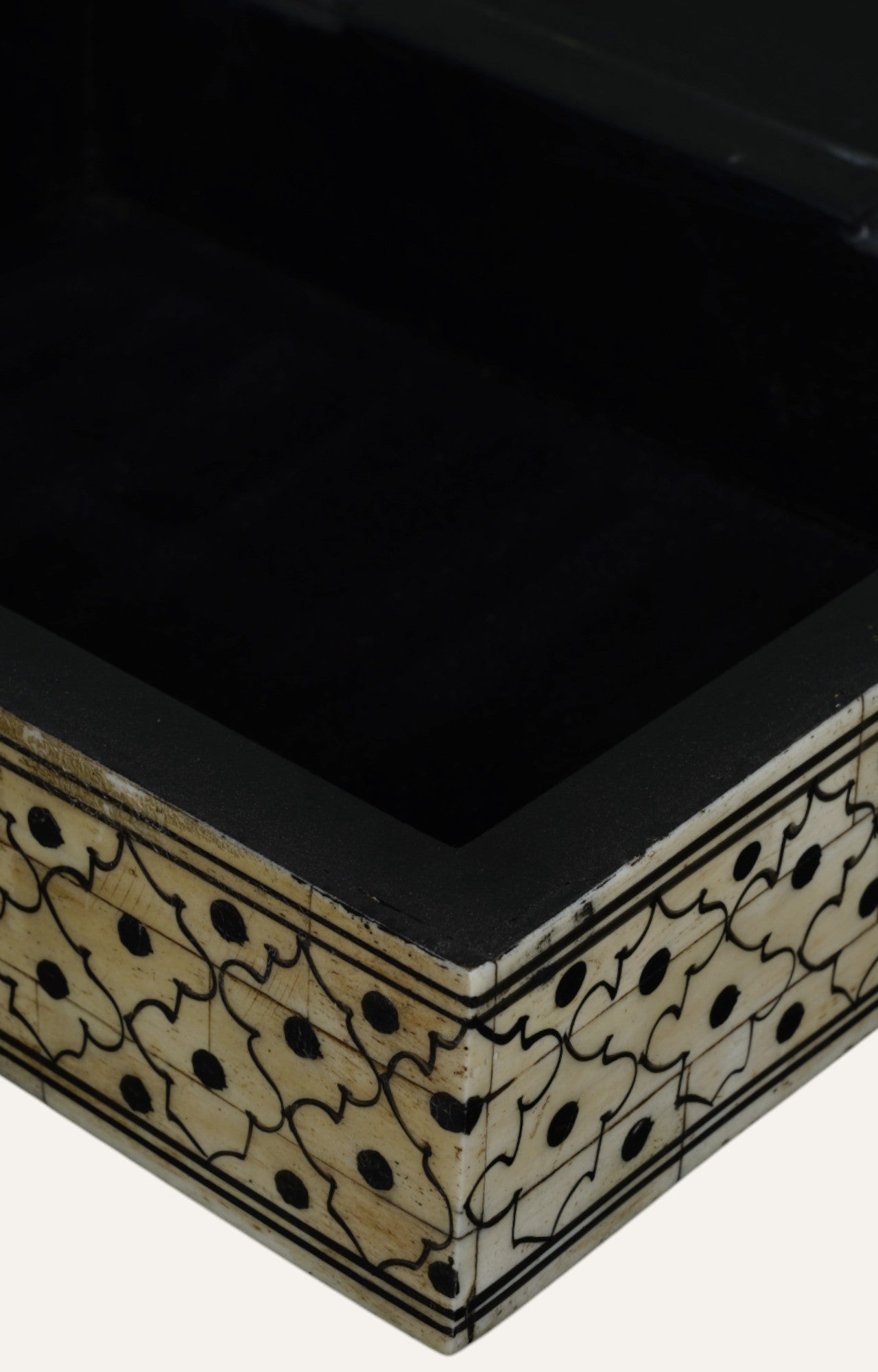 Ivory Mango Wood and Bone Antique Large Jewelry Box