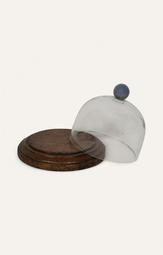 Cake Cloche with Blue Chalcedony Finial
