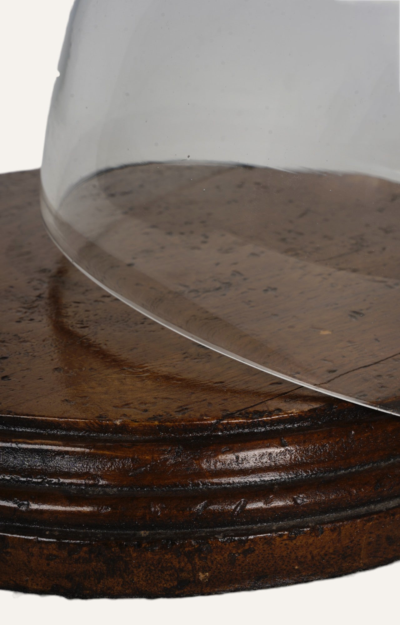 Handblown Glass Cake Cloche with Amethyst Finial