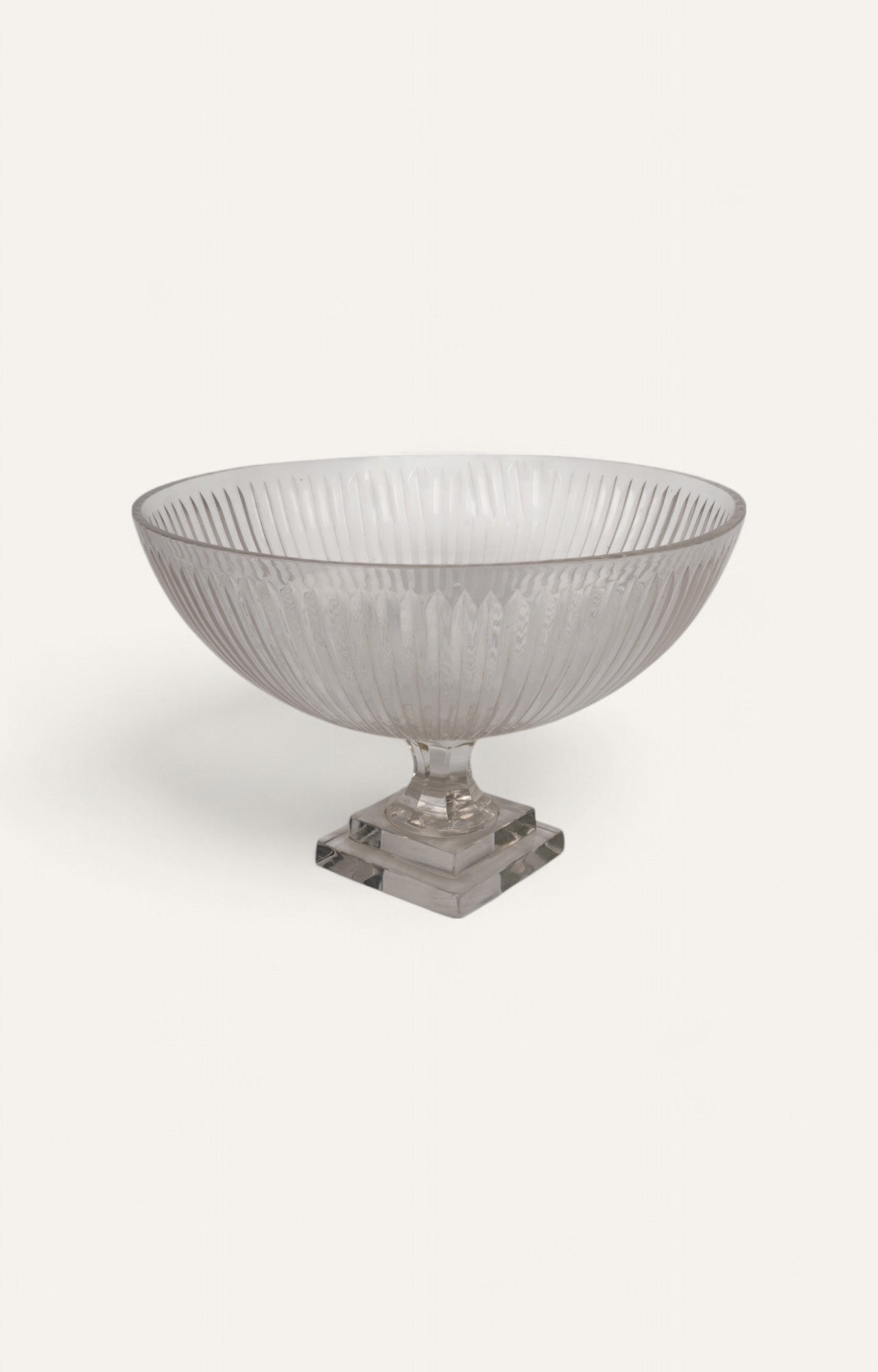 Art Deco-Inspired Fluted Glass Compote Bowl