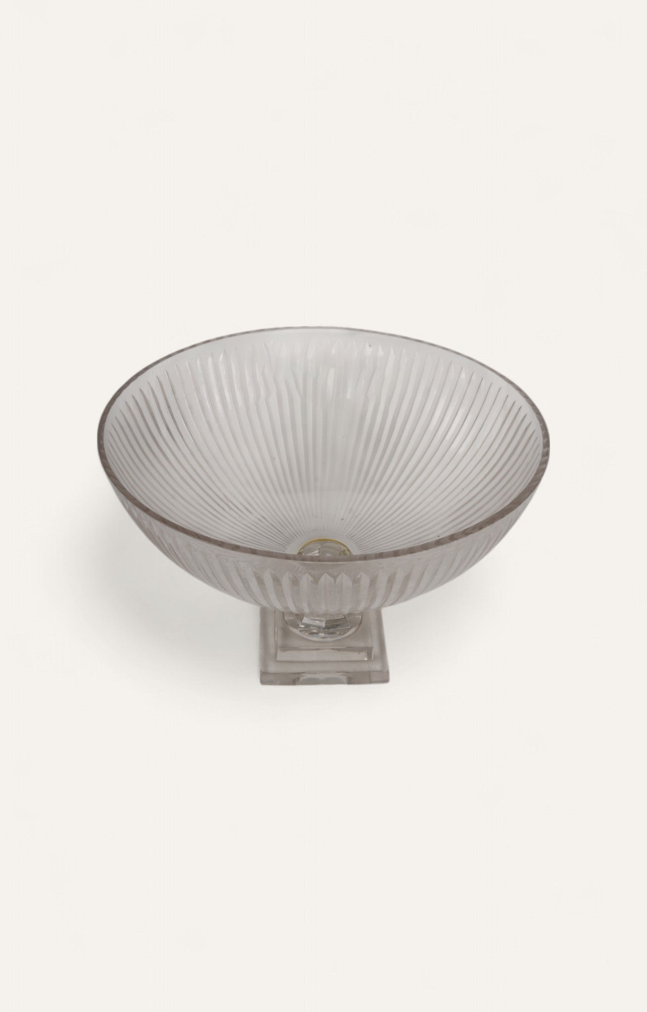 Art Deco-Inspired Fluted Glass Compote Bowl