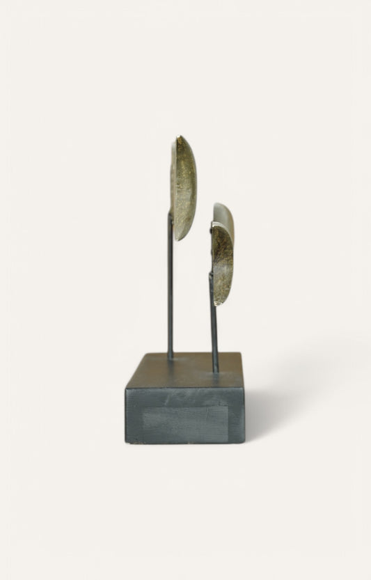 Wooden Double Fish Tabletop Sculpture