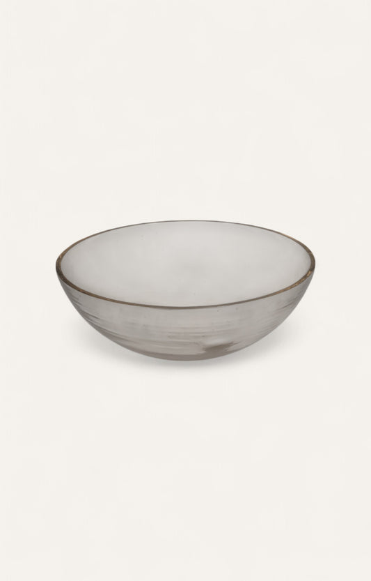 Minimalist Clear Glass Fruit Bowl with Golden Rim