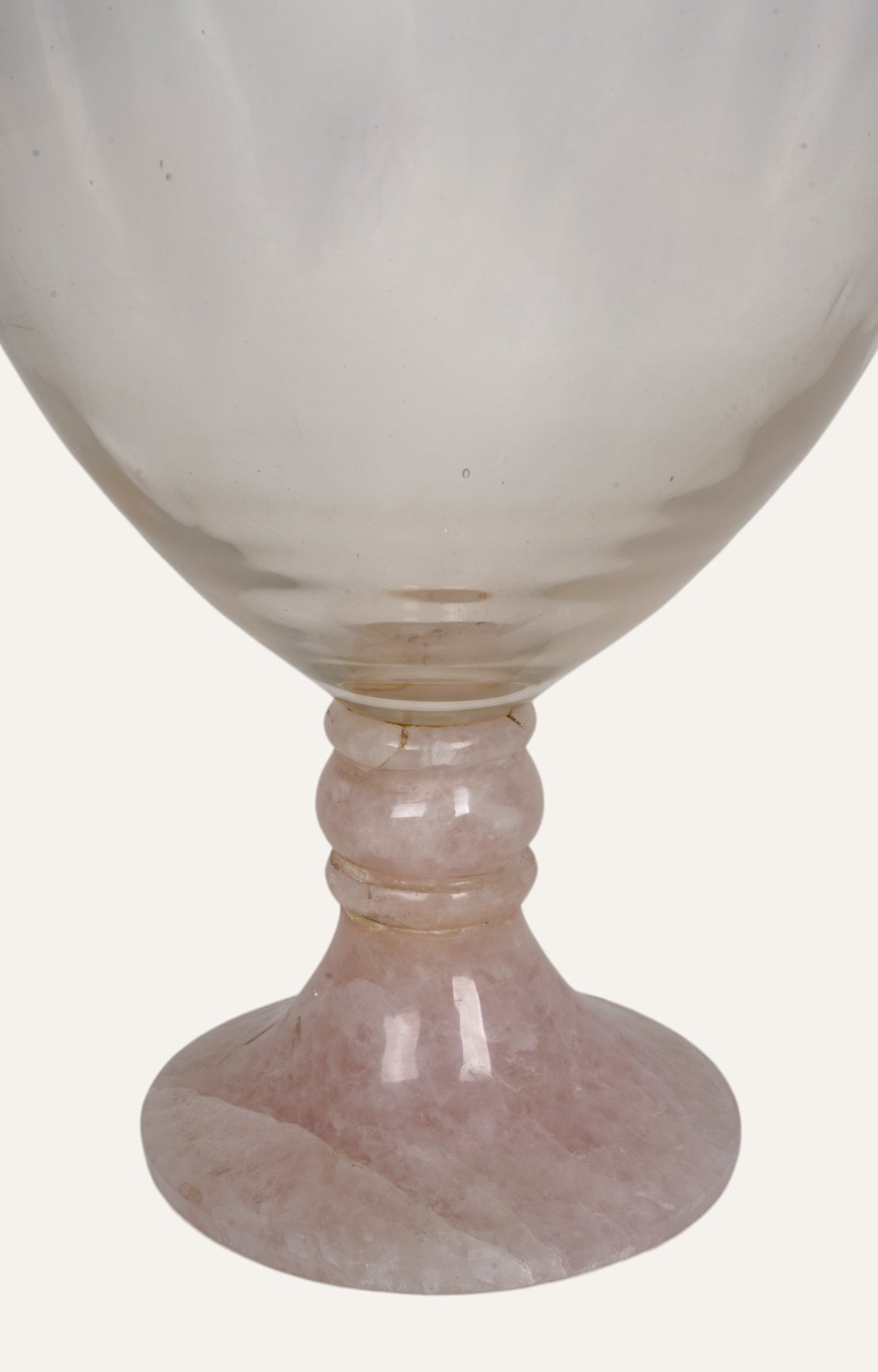 Footed Globe Vase with Pink Quartz Base