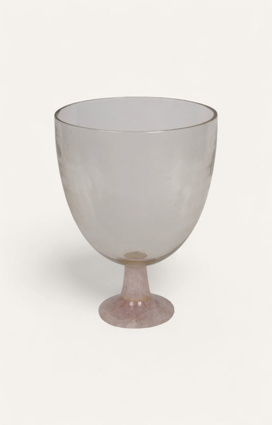 Footed Globe Vase with Pink Quartz Base