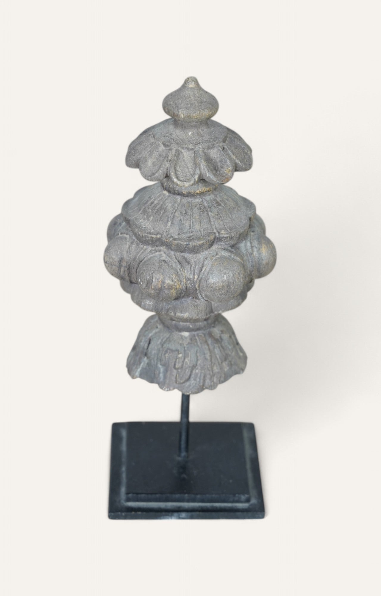 Layered Finial Fragment on Metal Stand