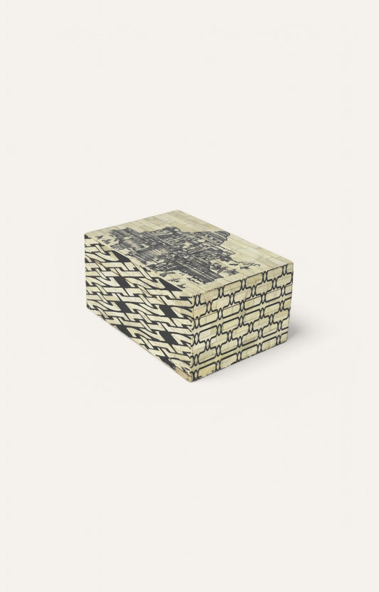 Indian Temple Mango Wood and Bone Antique  Jewelry Box