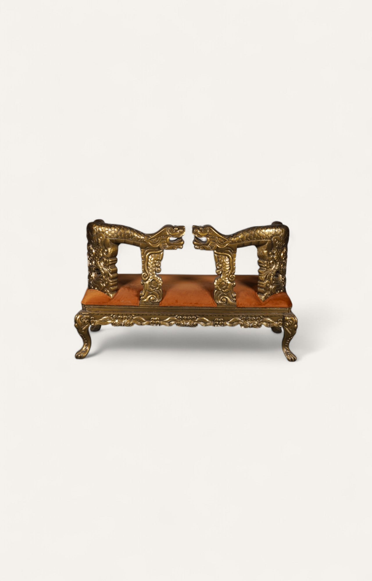 Hand-Carved Dragon Chair in Teak Wood