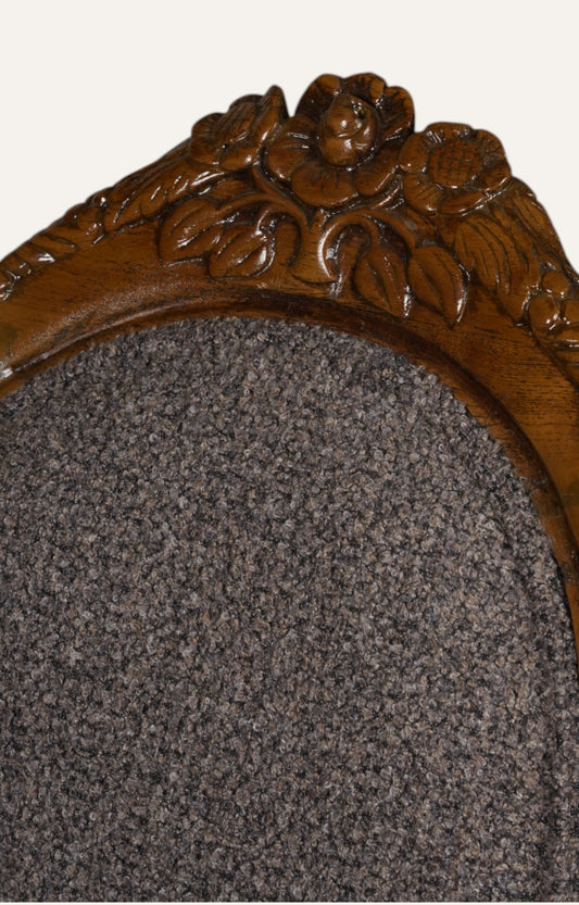 Rococo Revival Teak Armchair in Dark Oak