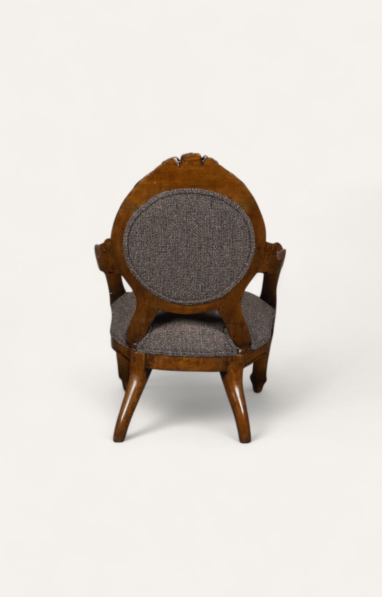 Rococo Revival Teak Armchair in Dark Oak