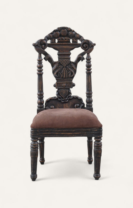 Vintage Wooden Hand-Carved Dining Chair