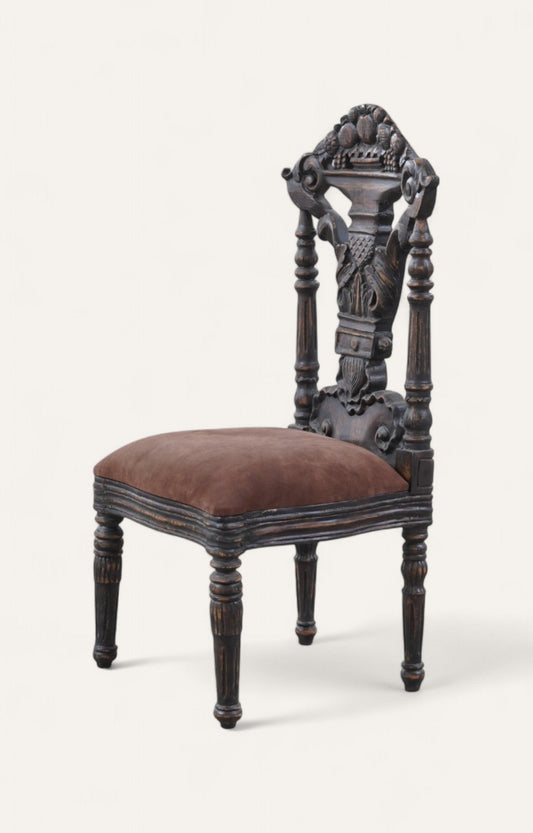 Vintage Wooden Hand-Carved Dining Chair