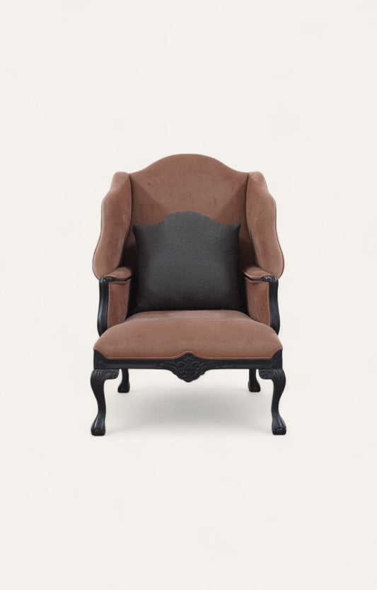 Vintage Wingback Lounge Chair with Cushion