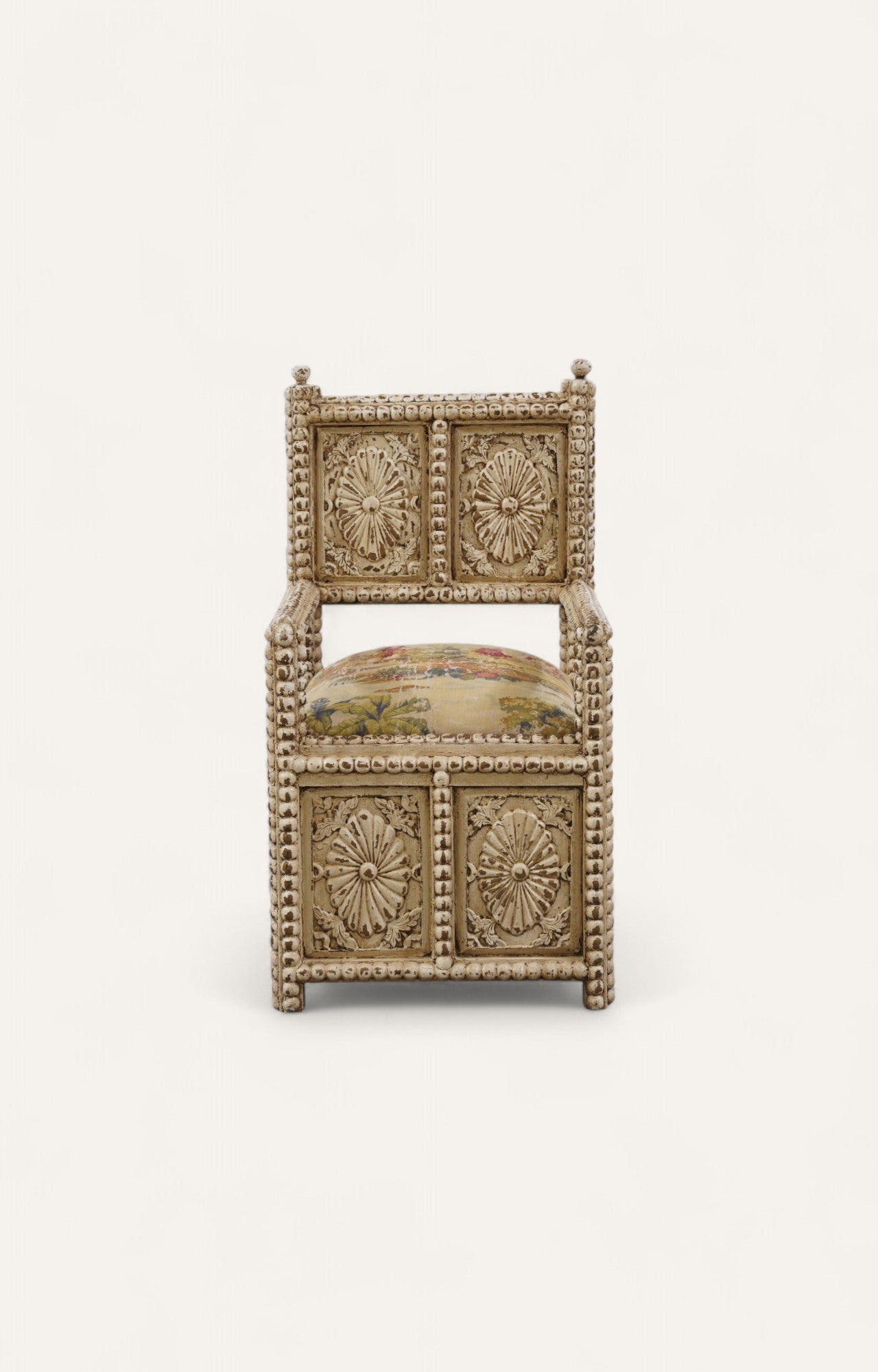 Ornate Teak Wood Armchair