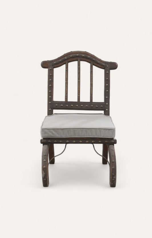 Industrial Accent Chair in Acacia & Metal