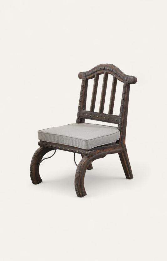 Industrial Accent Chair in Acacia & Metal