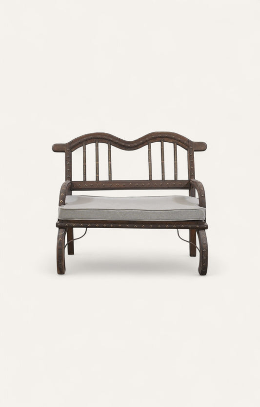 Arched Metal Accent Chair with Metal Detailing