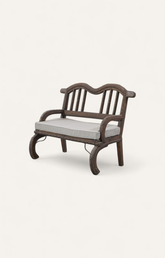 Arched Metal Accent Chair with Metal Detailing