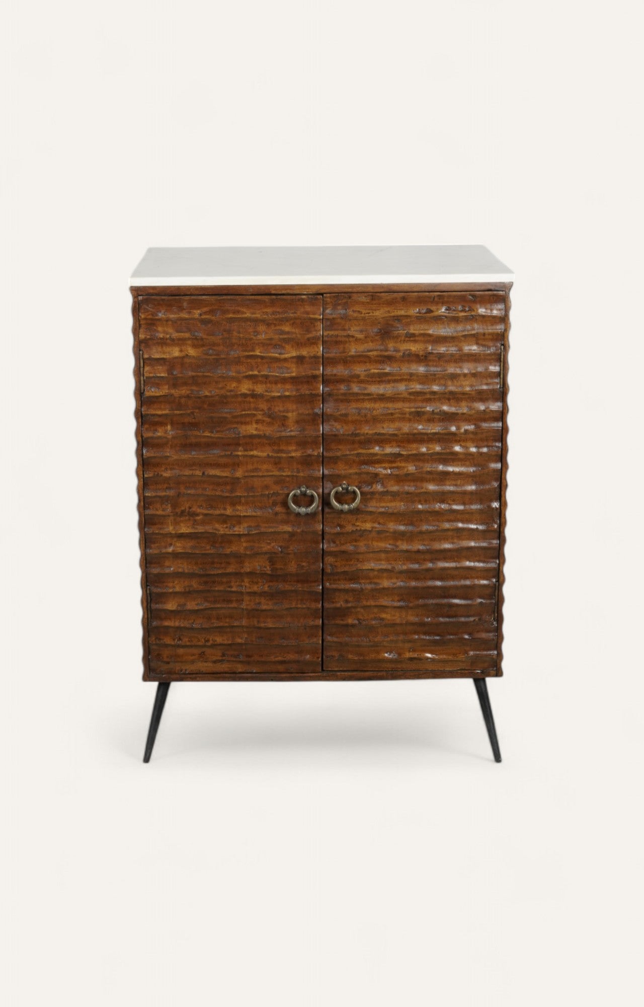 Walnut Wooden Cabinet with Marble Top