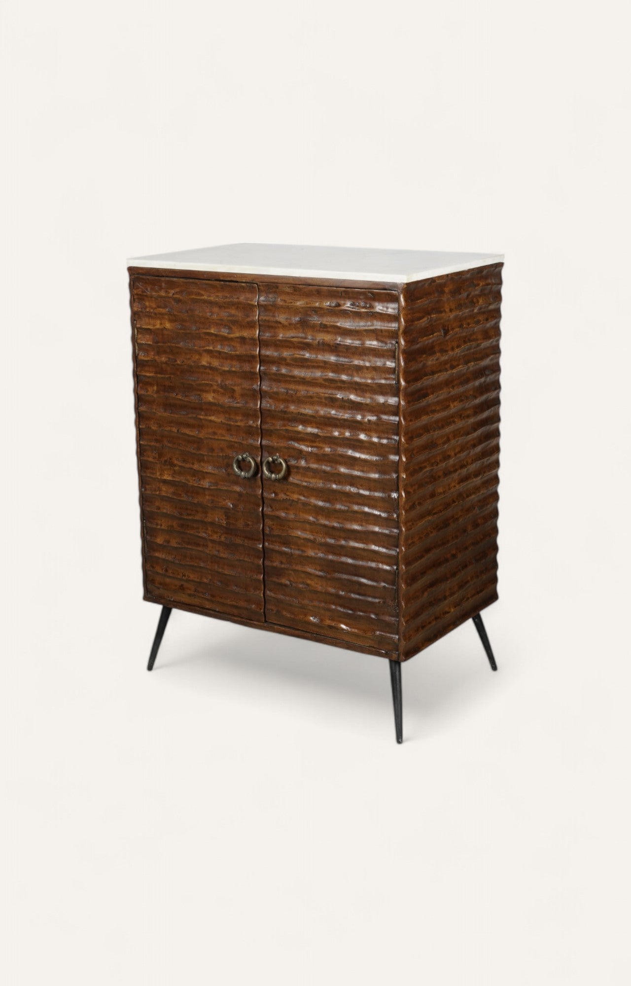 Walnut Wooden Cabinet with Marble Top